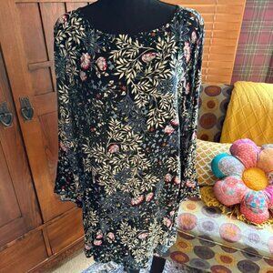 JJill Long Sleeve Floral Tunic Blouse Size Large